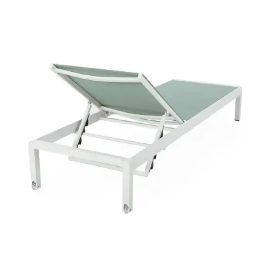 Cape Coral 2pk Outdoor Acacia Wood Chaise Lounges: Breathable Mesh, Adjustable, Wheels - Christopher Knight Home image {5}