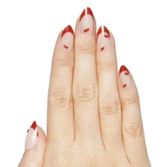 Olive & June Press-On Fake Nails - Maximalist - M Almond - Puffy Cherry Red French - 42ct image {2}