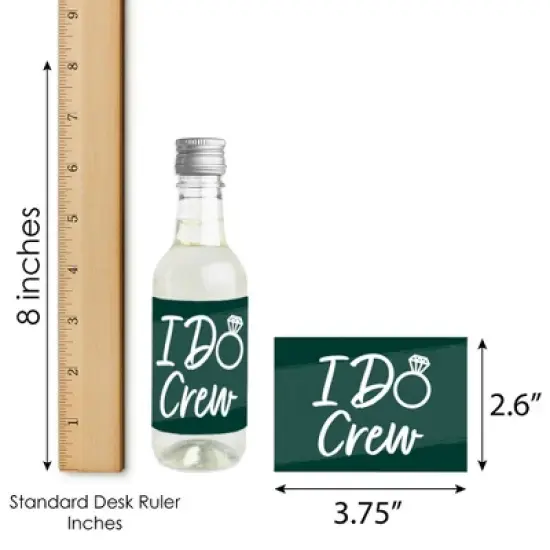 Big Dot of Happiness Emerald Elegantly Simple - Mini Wine and Champagne Bottle Label Stickers - Wedding or Bridal Shower Guest Party Favor Gift 16 Ct image {5}