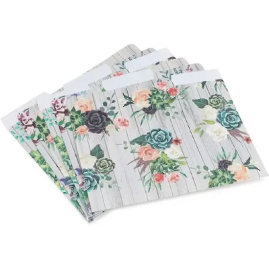 Paper Junkie 6-Pack Cactus Succulent Plastic File Cabinet Folders with 1/3 Cut Tab A4 Letter Size Document image {6}