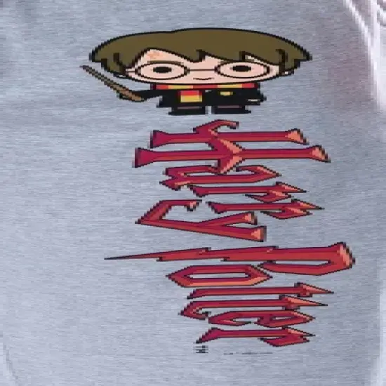 Harry Potter Mens' Chibi Character Wizarding World Sleep Jogger Pajama Pants Grey image {2}