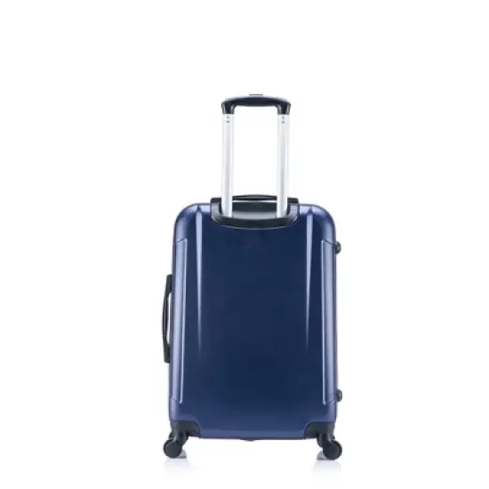 InUSA Pilot Lightweight Hardside Medium Checked Spinner Suitcase - Navy Blue image {1}