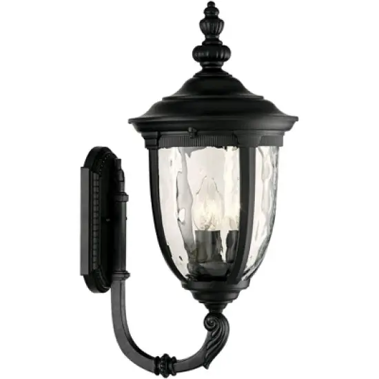 John Timberland Bellagio Vintage Rustic Outdoor Wall Light Fixture Textured Black Upbridge 21" Clear Hammered Glass for Post Exterior Barn Deck House image {5}