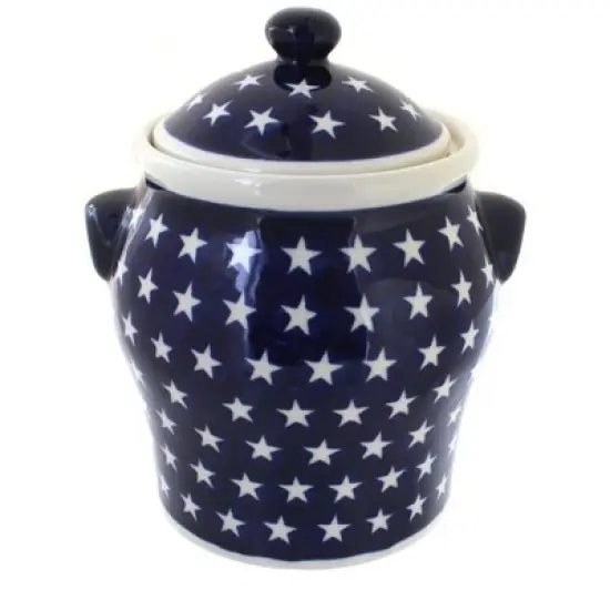 Blue Rose Polish Pottery 1100 Zaklady Large Canister image {7}