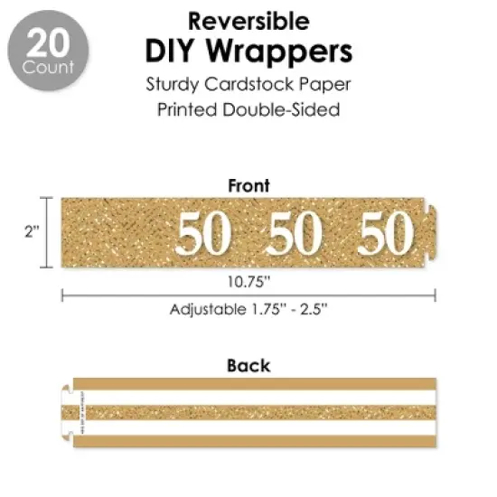 Big Dot of Happiness We Still Do - 50th Wedding Anniversary - Anniversary Party Favors and Cupcake Kit - Fabulous Favor Party Pack - 100 Pieces image {2}