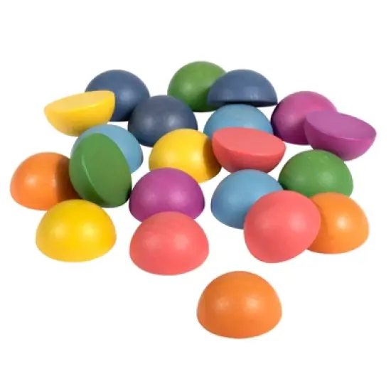TickiT Rainbow Wooden Semispheres, Set of 21 image {1}