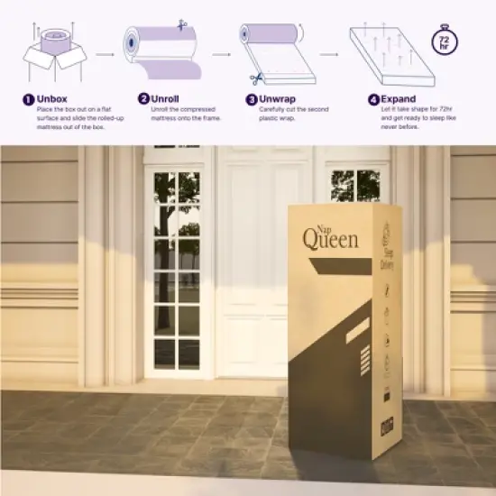 NapQueen 14" Cashmere Pillow Top Hybrid of Pocket Coils and Memory Foam Mattress image {3}