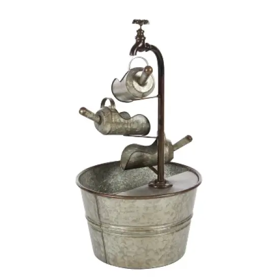 28" x 15" Farmhouse Metal Fountain Gray - Olivia & May image {6}