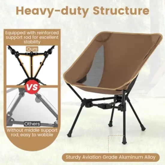 Tangkula Ultra-Lightweight Camping Chair Portable Lawn Chair w/Triangular Aluminum Frame image {7}