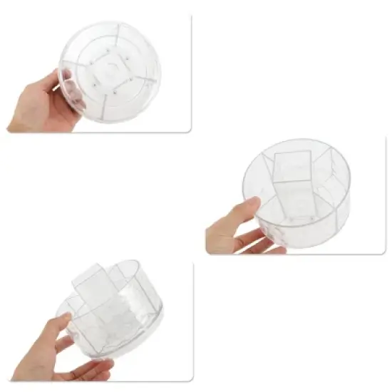 Unique Bargains 360 Degree Rotating Makeup Organizer Clear 1 Pc image {4}