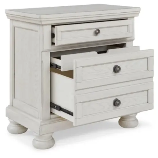 Robbinsdale 2 Drawer Nightstand White - Signature Design by Ashley image {2}