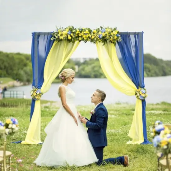 GARPROVM 6.6FT Gold Square Wedding Arch Stand Arbor for Outdoor Events image {6}