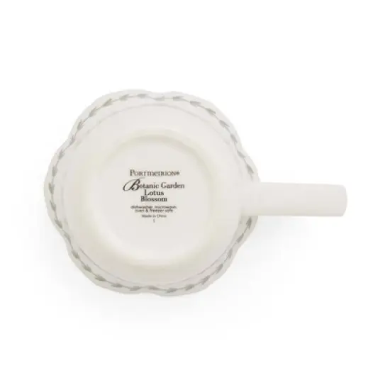 Portmeirion Botanic Garden Lotus Blossom 14oz Mug - Butterfly Porcelain Coffee Cup with Laurel Leaf Border - Dishwasher & Microwave Safe image {5}
