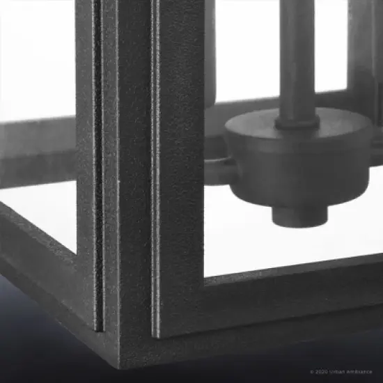 Urban Ambiance Luxury Farmhouse Outdoor Wall Sconce 17''H x 9''W,  Midnight Black Finish,  Macon Collection, UHP1387 image {6}