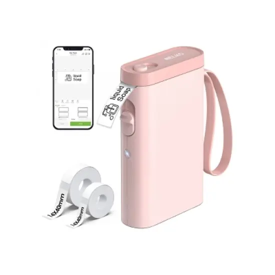 Nelko P21 Bluetooth Label Printer Pink with 14x40mm 100pc Roll and 14x40mm 180pc Roll image {9}