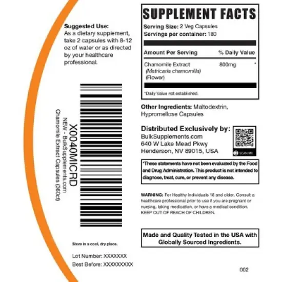 BulkSupplements Chamomile Extract Capsules image {6}