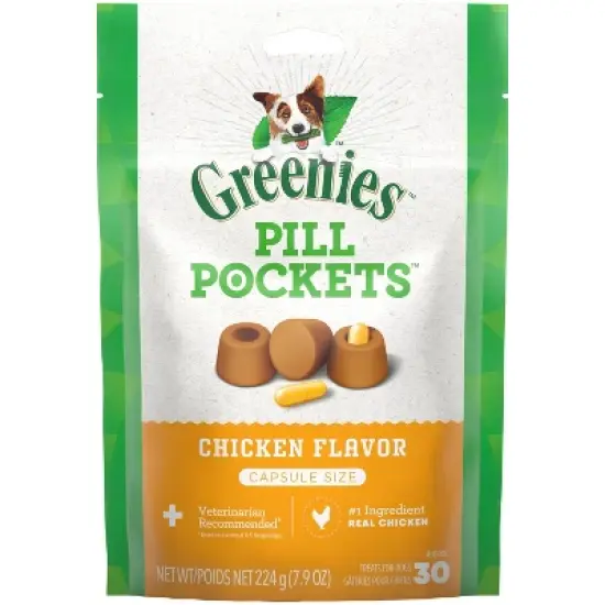 Greenies Chewy Dog Treats Pill Pockets Chicken Capsule Size image {12}