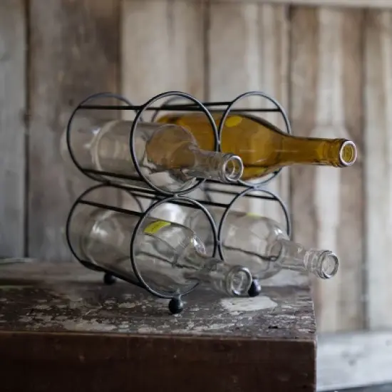 Black Metal Wine Bottle Holder - Foreside Home & Garden image {6}