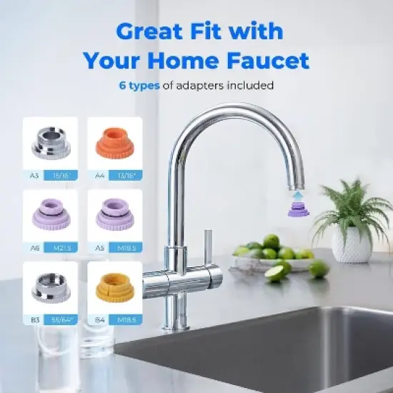 Waterdrop 320gal Faucet Mount Water Filter for Sink Includes Extra FF-01A Filter image {5}
