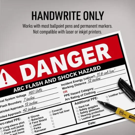 Avery Arc Flash/Shock Danger Labels, Waterproof, UV Resistant, Preprinted, Handwrite-Only, 4.75" x 7.75", 20 Warning Decal Labels image {3}