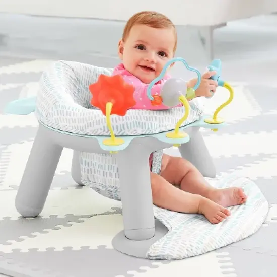 Skip Hop Baby Seat Silver Lining Cloud 2-in-1 Sit-up Chair & Activity Floor Seat - Gray image {1}