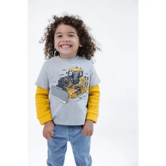 John Deere Tractor Construction 2fer Waffle Knit Long Sleeve T-Shirt Toddler image {1}