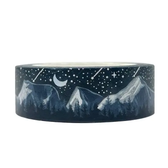 Wrapables Gold and Silver Foil Washi Masking Tape, Meteor Shower, 15mm x 10M image {4}