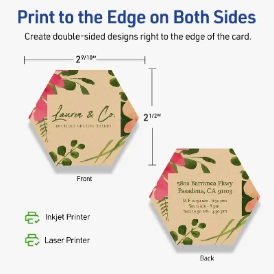 Avery Hexagon Business Cards, 2-1/2" x 2-9/10", Kraft Brown, 300 Total image {5}