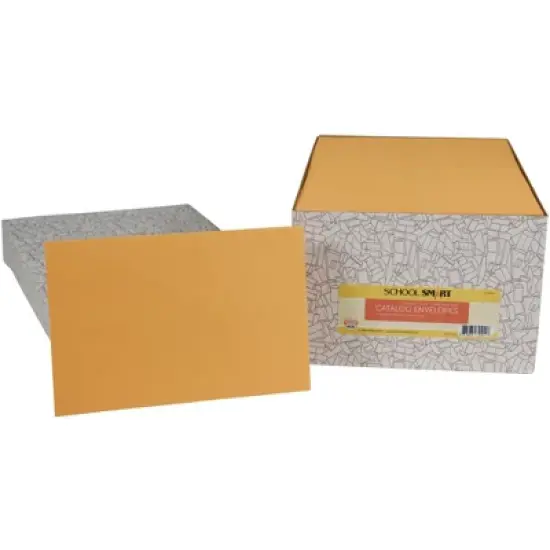 School Smart No Clasp Envelopes with Gummed Flap, 6 x 9 Inches, Kraft Brown, Pack of 500 image {6}