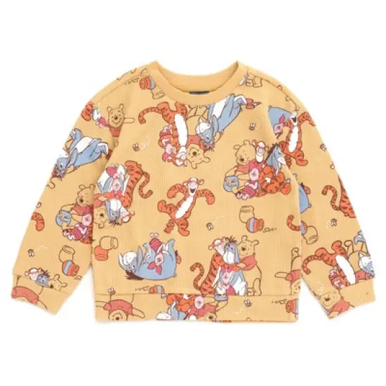 Disney Winnie the Pooh Waffle Knit Sweatshirt Pants Outfit Set Newborn to Infant image {2}