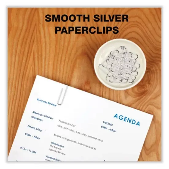 ACCO Paper Clips, Jumbo, Smooth, Silver, 100 Clips/Box, 10 Boxes/Pack image {4}