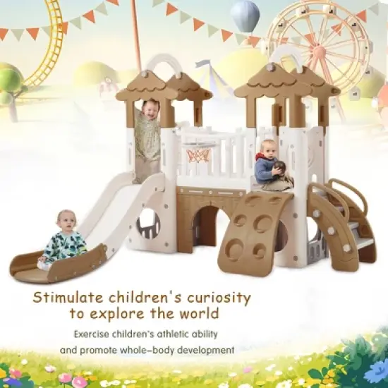 Dexmalle 8-1 Toddler Climber and Slide Set image {2}