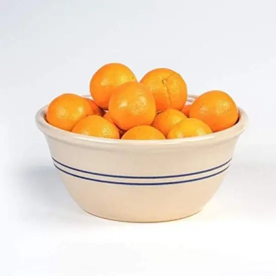 Martinez Pottery 12" Heritage Blue Stripe Stoneware Mixing Bowl image {1}