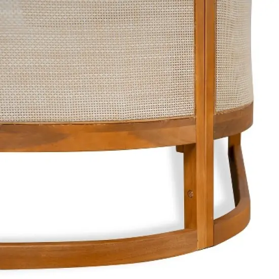 Christopher Knight Home Elrane Mid-Century Modern Patio 3-Seater Acacia Wood Sofa with Thick Cushions image {8}