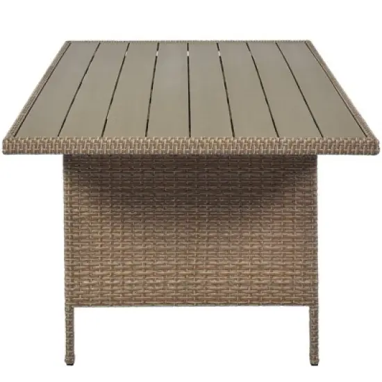 4pc Outdoor Wicker Conversation Set with Cushions - Beige - GODEER image {9}