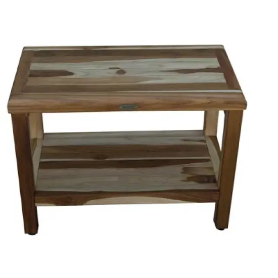 EcoDecors&reg; Eleganto&reg; 24" Teak Wood Shower Bench with Shelf in EarthyTeak Finish - Target Plus Natural 24"L x 13"D x 18"H image {1}