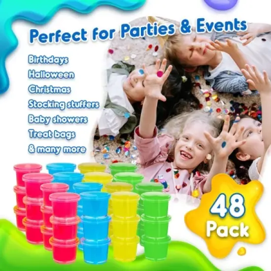 Playbees Mini Glow in The Dark Slime - 48 Pack image {5}