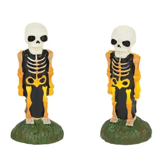 Department 56 Accessory 2.5 Inch Lit Skeleton Yard Decor Halloween , Halloween Village Accessory (2PC) image {2}