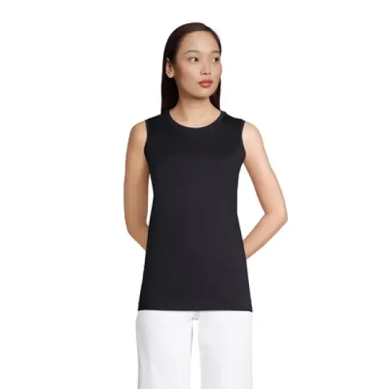 Lands' End Women's Tall Supima Cotton Crew Neck Tank image {7}