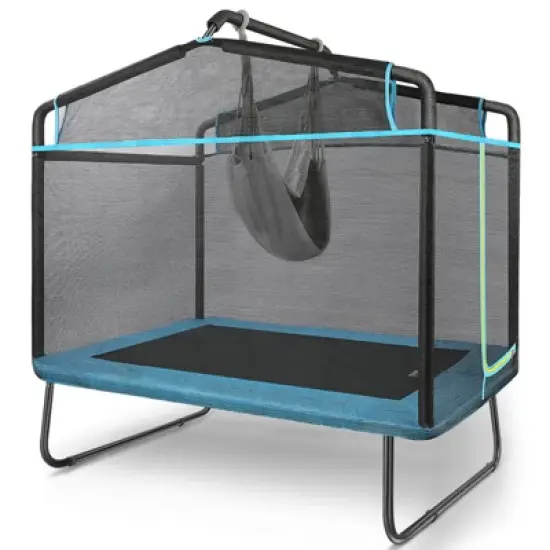 SUGIFT 3-in-1 Rectangle Kids Trampoline image {7}