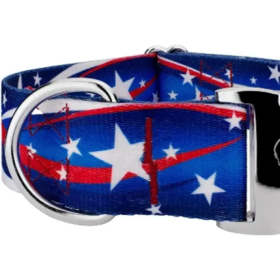 Country Brook Petz 1 1/2 Inch Premium Star Spangled Dog Collar image {3}