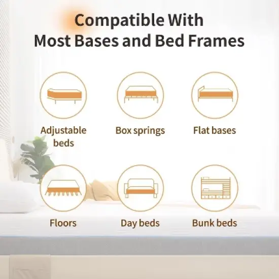 Vipbear Firm Memory Foam Mattress  12 Inch,Mattresses in a Box for Back Pain Relief, Firm Foam image {7}