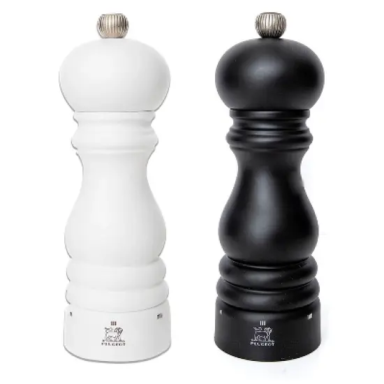 Peugeot Paris uSelect Salt and Pepper Mill Set - 7in Matte Black Pepper Mill & 7in Matte White Salt Mill image {6}