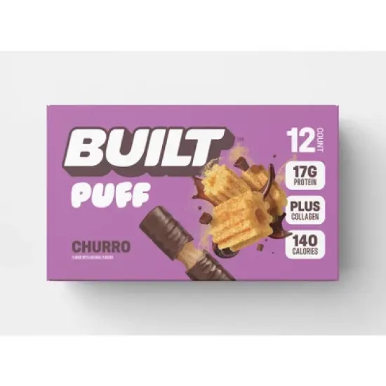 Built Bar Puff Collagen Protein Bars - Gluten Free, Churro - 12ct image {8}