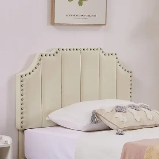 VECELO Upholstered Platform Bed Frame with Tufted Adjustable Headboard, Mattress Foundation, Wood Slat Support, Bed Frame image {8}