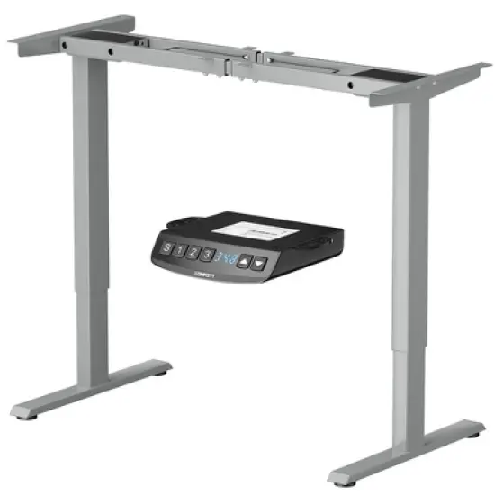 Costway Electric Adjustable Standing up Desk Frame Dual Motor w/Controller White\Black\Grey image {11}