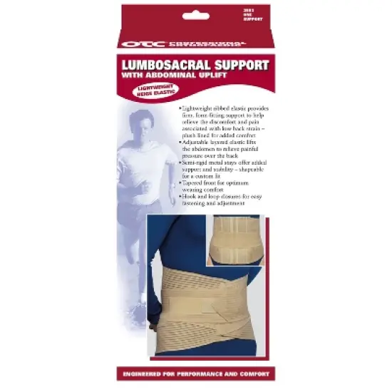 OTC Lumbo-Sacral Support, Abdominal Uplift, 11-Inch Lower Back, Elastic, Beige image {4}