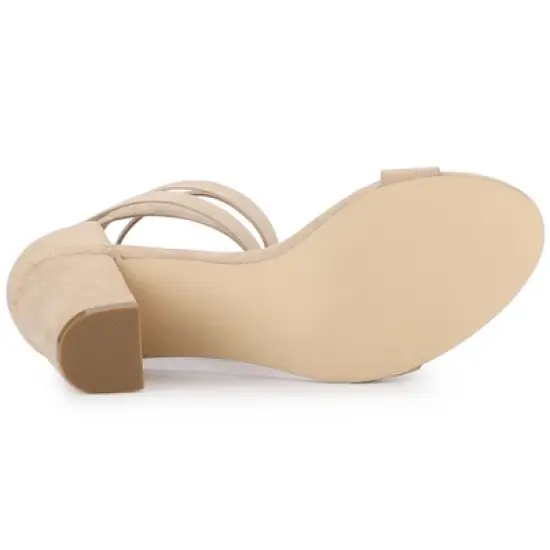 Allegra K Women's Lace Up and Ankle Strap Chunky Heel Sandals image {5}