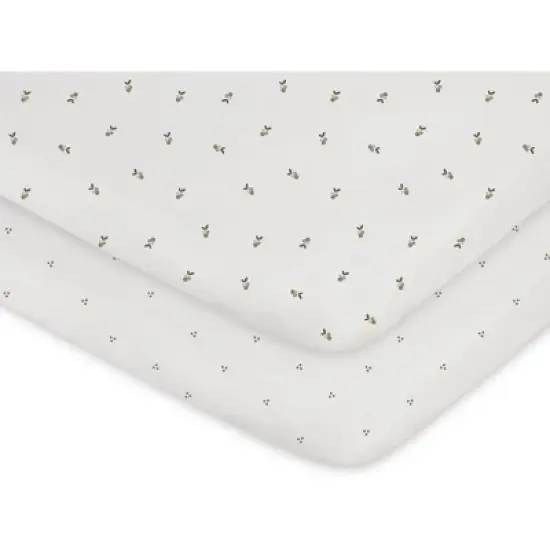 Ely's & Co. Waterproof Bassinet Sheet Set -Berry and Cluster Dot Sage 2 Pack image {4}