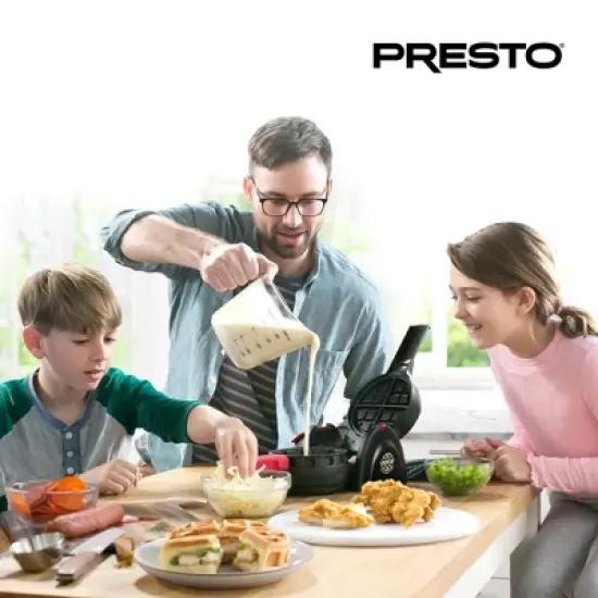 Presto Stuffler Stuffed Belgian Waffle Maker, Nonstick Kitchen Appliance, Large, Black image {5}